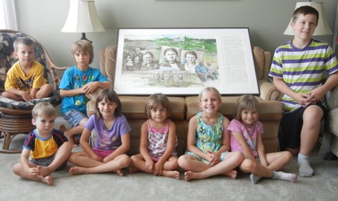 grand kids with Dirks painting - #3